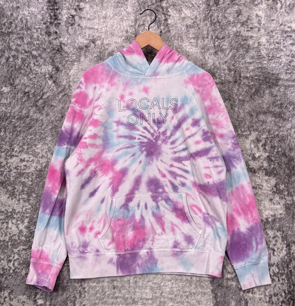 Hiro Clark Hoodie Medium Mens Locals Only Pink & Purple Tie Dye